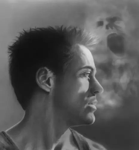 Mixed-Media-Side-Portrait-RDJ