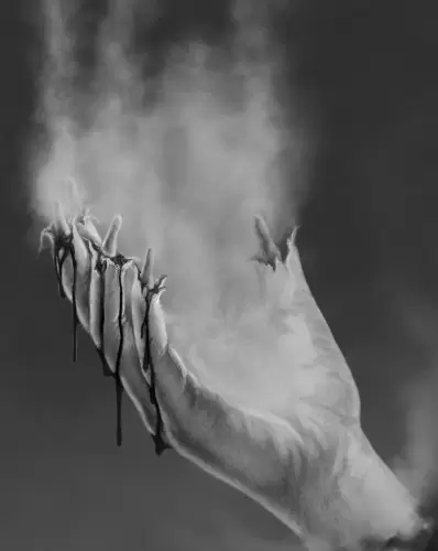 Mixed-Media-Smoking-Dripping-Hand